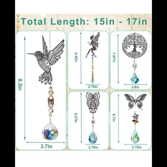 Metal Chakra Crystal Suncatcher - Picture 2 of 3